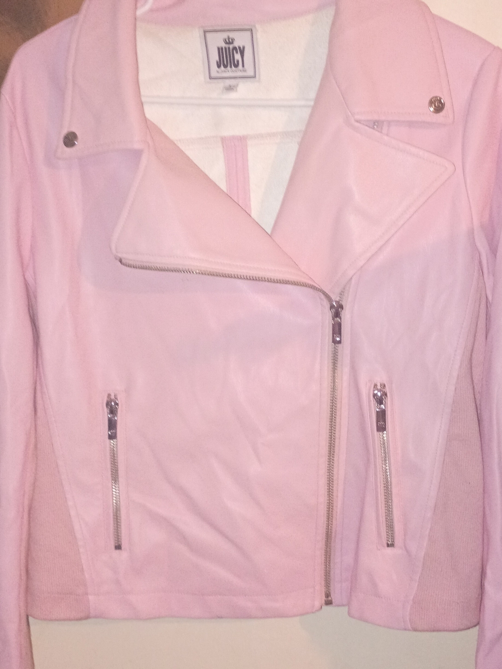 Juicy Couture Pastel Pink Leather Jacket - Picture 4 of 4